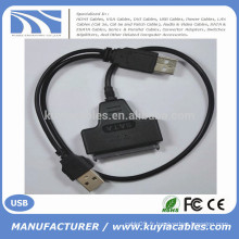 High Speedr 2Male USB 2.0 à SATA Câble 15 + connecteur 7 broches pour disque dur de 2,5 &quot;